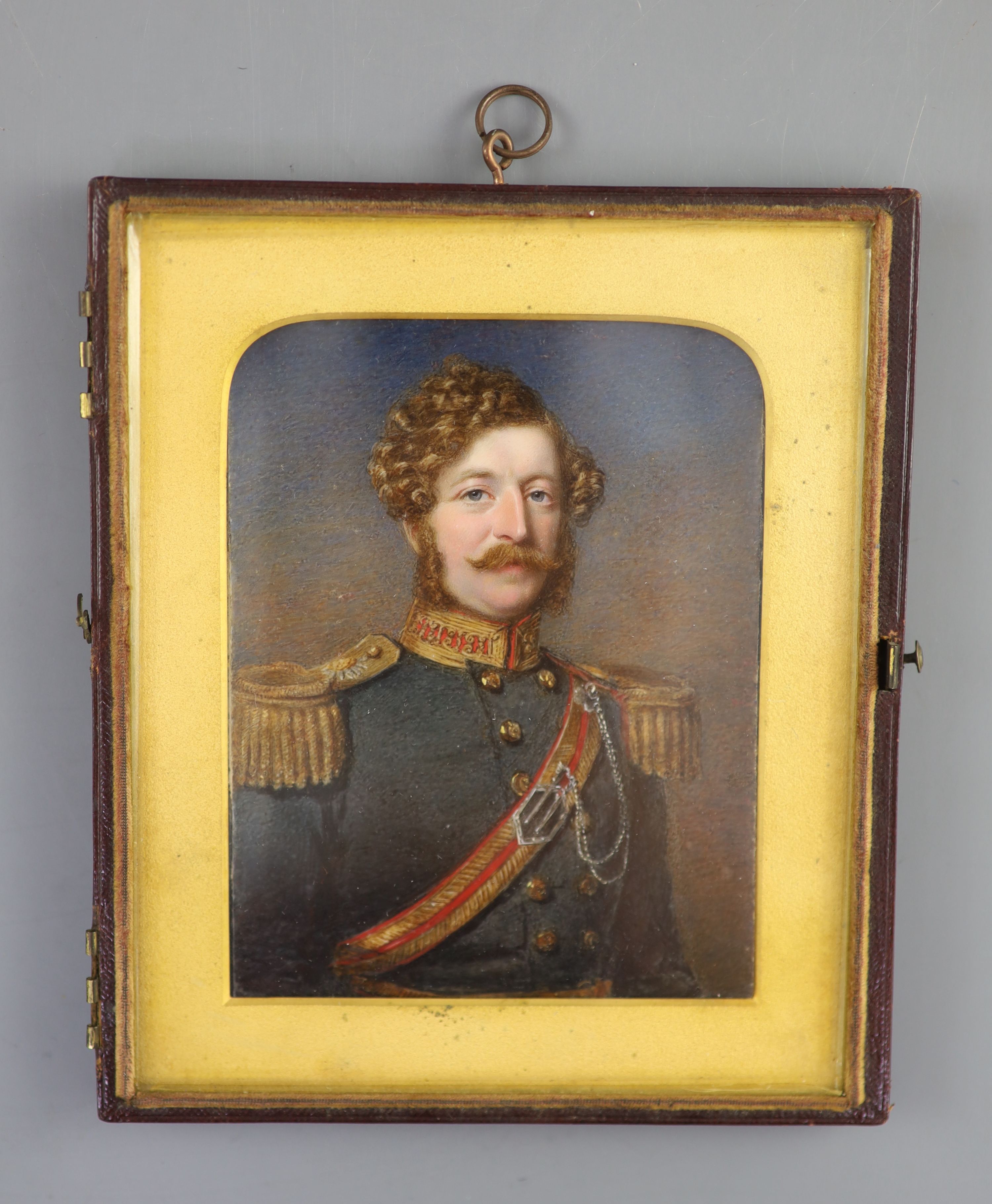 Mrs Henry Moseley, Miniature portrait of Colonel John Blagdon Hall, 3rd Light Dragoon’s, of Bradley Court, Oil on ivory,